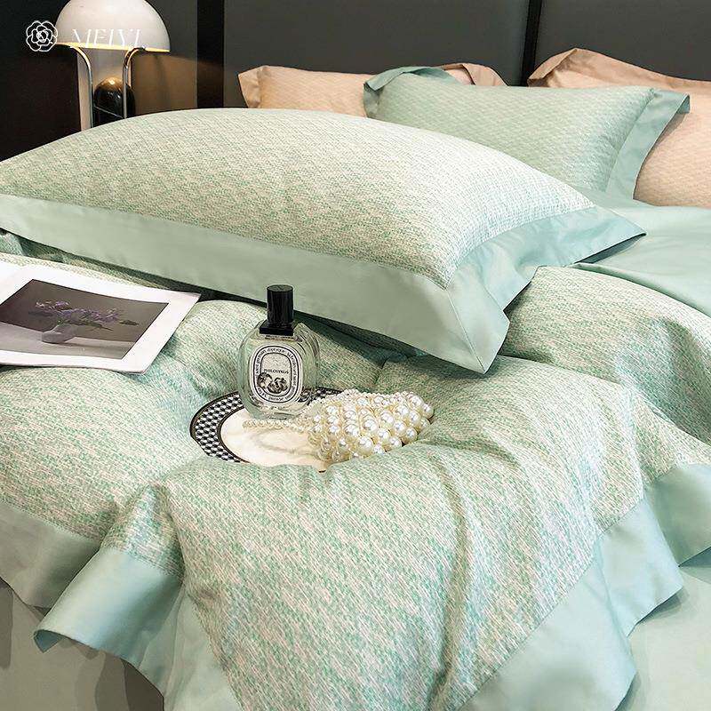 家纺裸睡100S天丝棉磨毛四件套高级感秋冬被套罩加厚床上用品