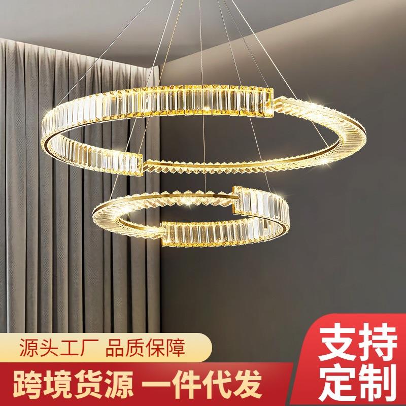意式轻奢大气主客厅水晶吊灯简约后现代设计师新款卧室样板间灯具