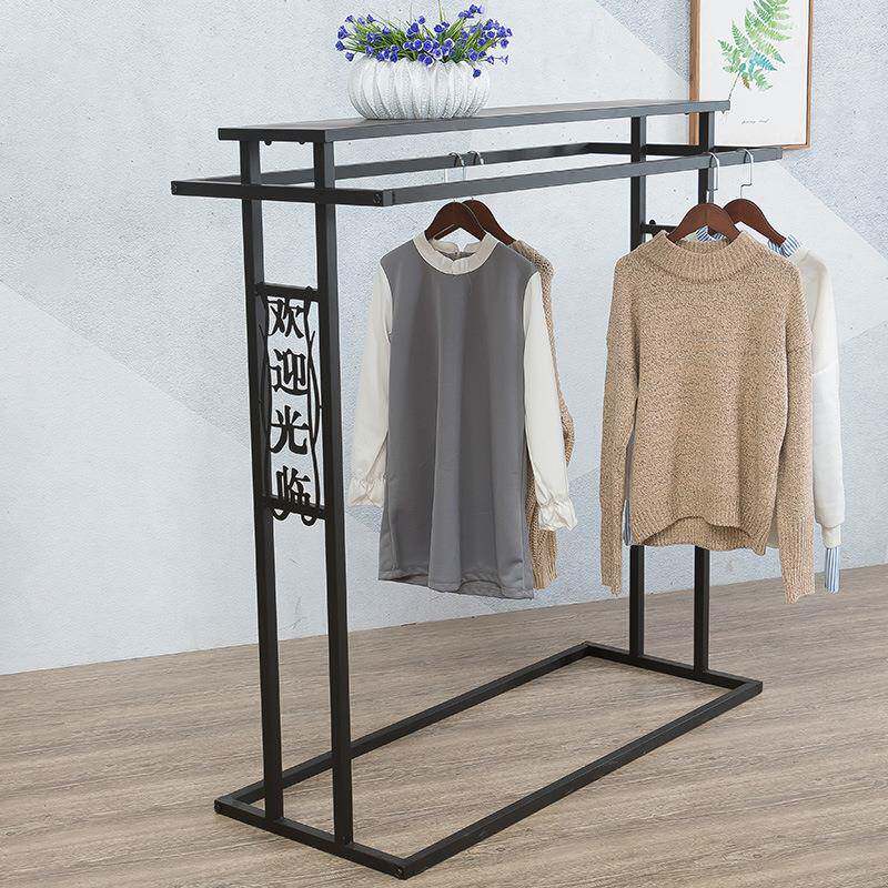 新款童装店中岛展示架铁艺服装店货架挂衣架金色女装店服装陈列架