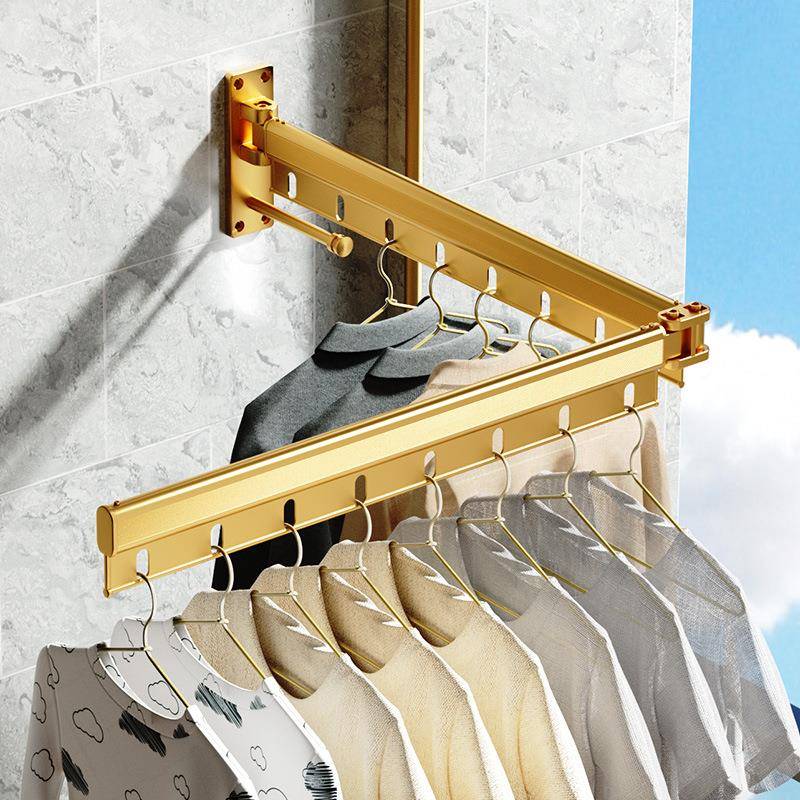 阳台折叠晾衣架壁挂式窗台室内外可伸缩晒衣神器晒被子户外晾衣杆