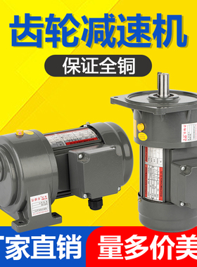 三相380V齿轮减速电机卧式变频可调速齿轮马达200W400W750W1500W