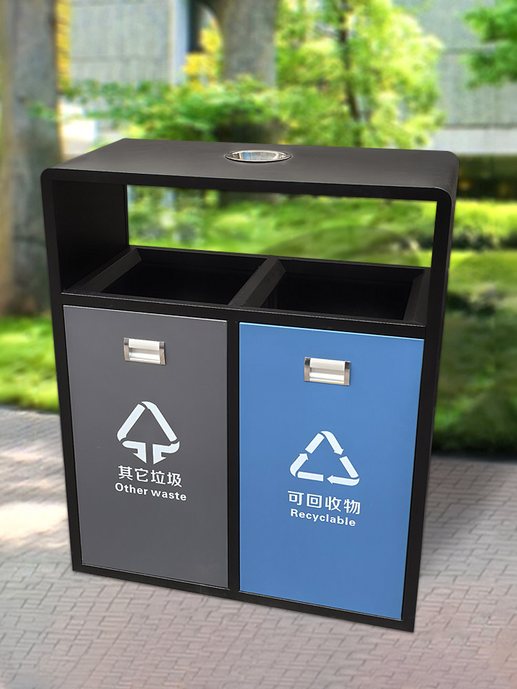 不锈钢分类果皮箱环卫商用室外景区公园物业小区垃圾箱户外垃圾桶