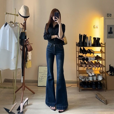 中低腰气质百搭微喇牛仔裤女