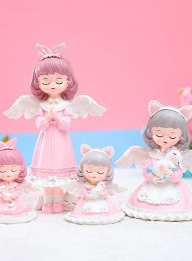 天使女生礼物装饰独角兽少女心桌面卧室ins艾薇儿女孩摆件小手办