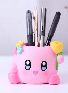 萌收纳桌面笔筒星星星摆件团子装饰玫瑰花办公工艺品卡卡创意树脂