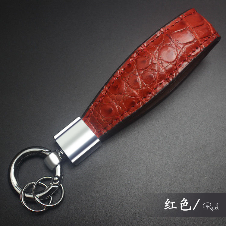 真鳄鱼皮汽车钥匙链奔驰宝马高档路虎挂件奥迪挂绳女保时捷钥匙扣