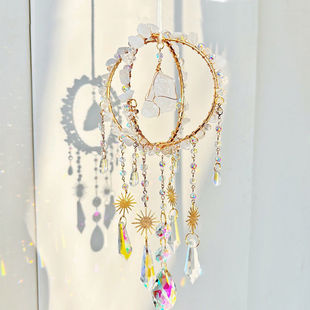 太阳捕手挂件走廊捕梦网炫彩阳光光影彩虹挂饰窗户水晶装饰风铃
