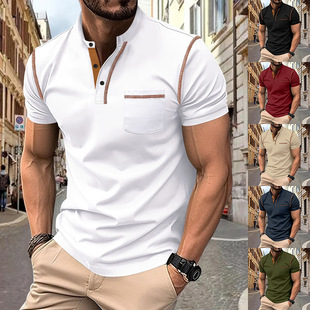 sleeves Men 男装 短袖 polo衫 夏季 舒适速干 纯色外翻领时尚 short