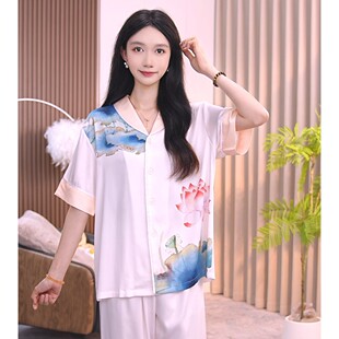 AML 新款 慵懒风宽松吸汗大码 薄款 女士睡衣家居服套装