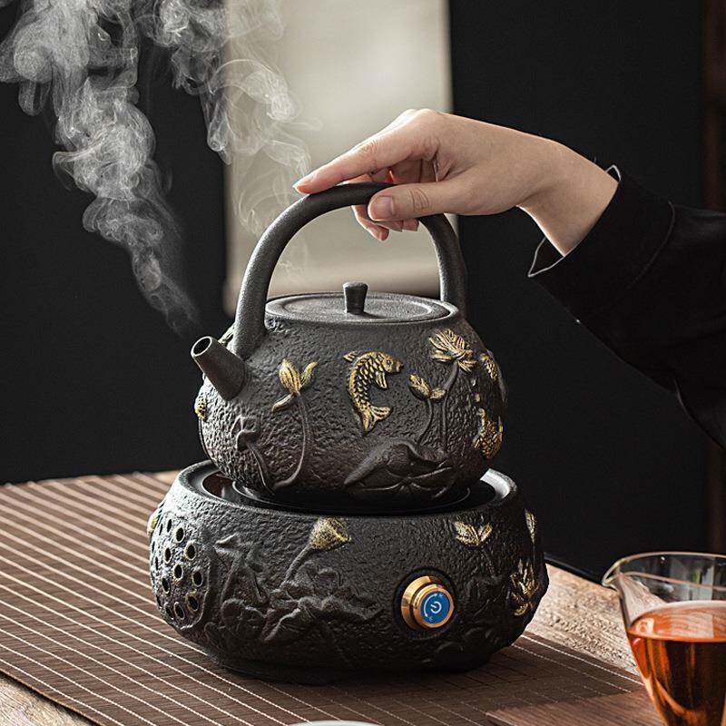电陶炉耐高温陶瓷壶煮茶器套装黑白茶普洱茶煮茶炉家用复古烧茶炉