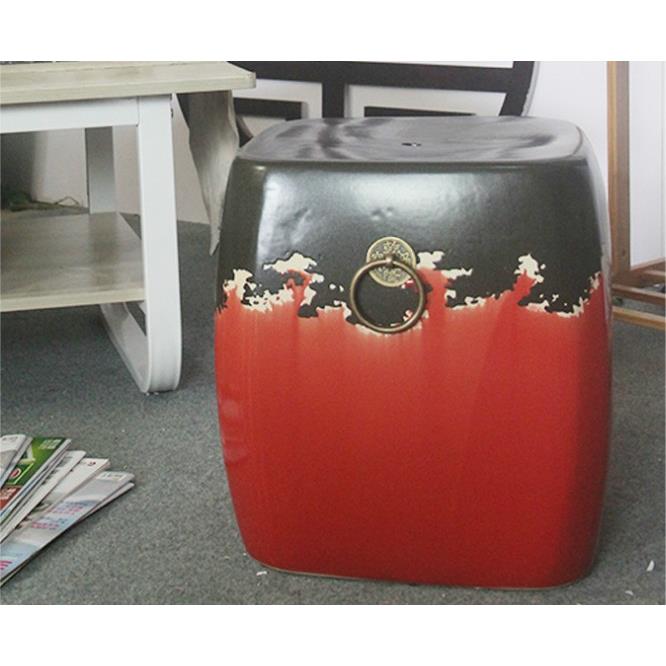 中式四方渐变陶瓷凳子复古圆墩花园鼓凳家居古筝坐墩软装陶艺凳