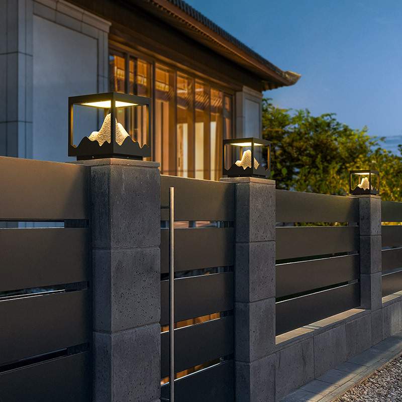 室外柱头灯太阳能景观灯庭院门柱灯山峦柱头灯现货别墅墙角景观灯