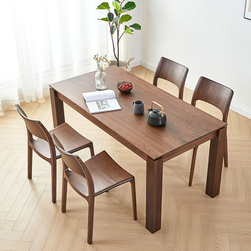 北美黑胡桃木全实木餐桌轻奢型简约客厅办公桌北欧原木长方形饭桌