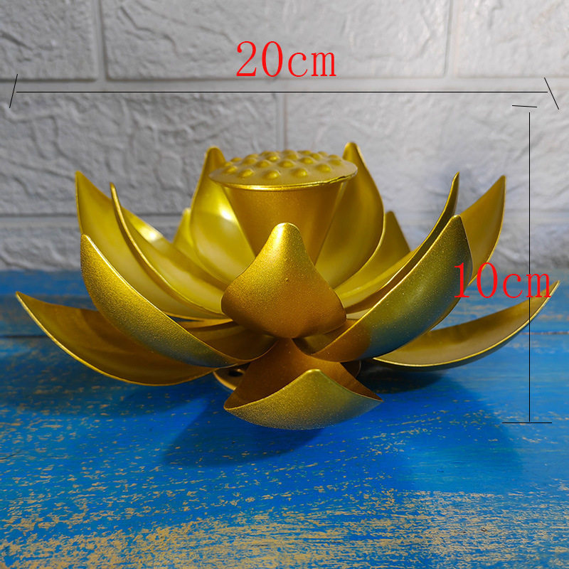 金属拍摄道具工艺品表演橱窗舞台荷花铁艺桌面玄关莲花装饰品摆件