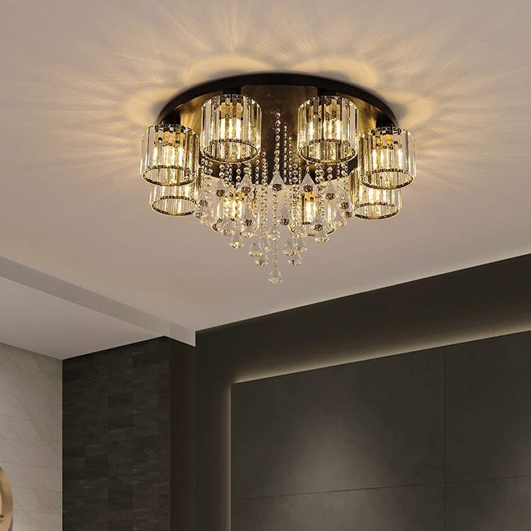 创意卧室吸顶灯现代简约浪漫轻奢个性房间小客厅家用大气水晶灯具