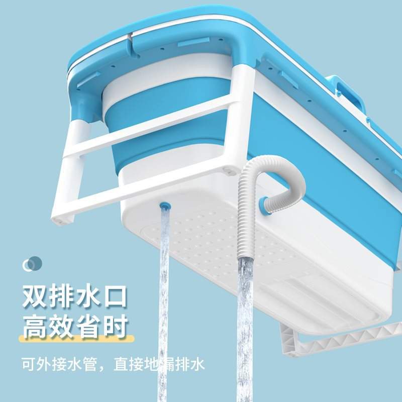 L*浴桶家用可折叠成人泡澡桶大人加厚带盖洗澡桶全身沐浴桶儿童浴