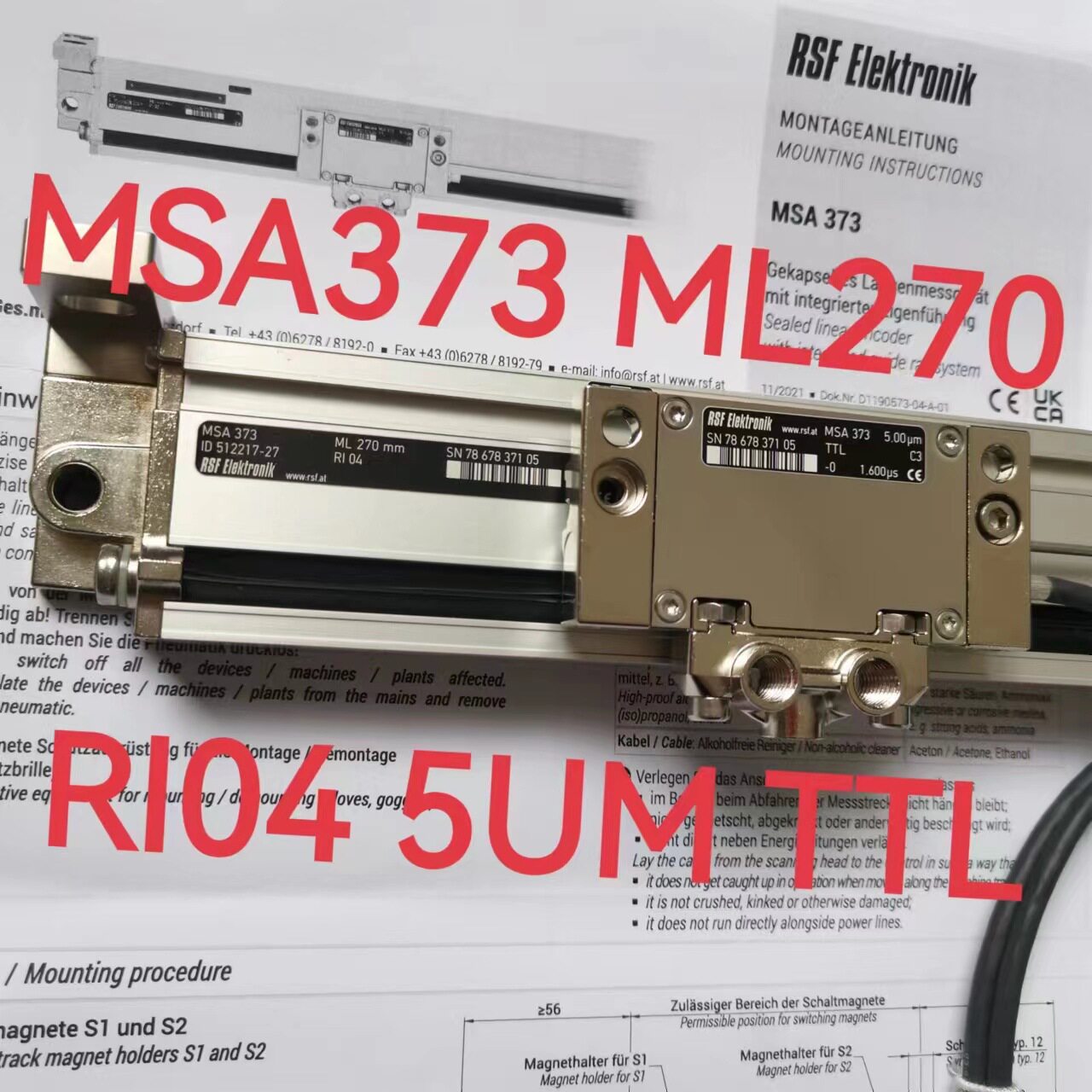 RSF MSA 373 ML 270 液压机 电液折弯机光栅尺 5V 5U TTL信号江苏
