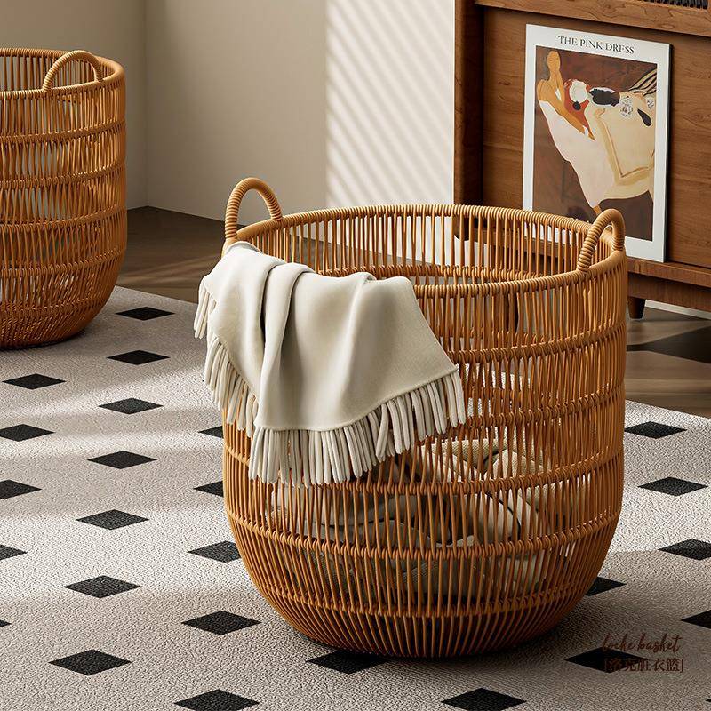 仿藤编脏衣篮脏衣服收纳筐高颜值卧室脏衣筐浴室脏衣篓洗衣篮