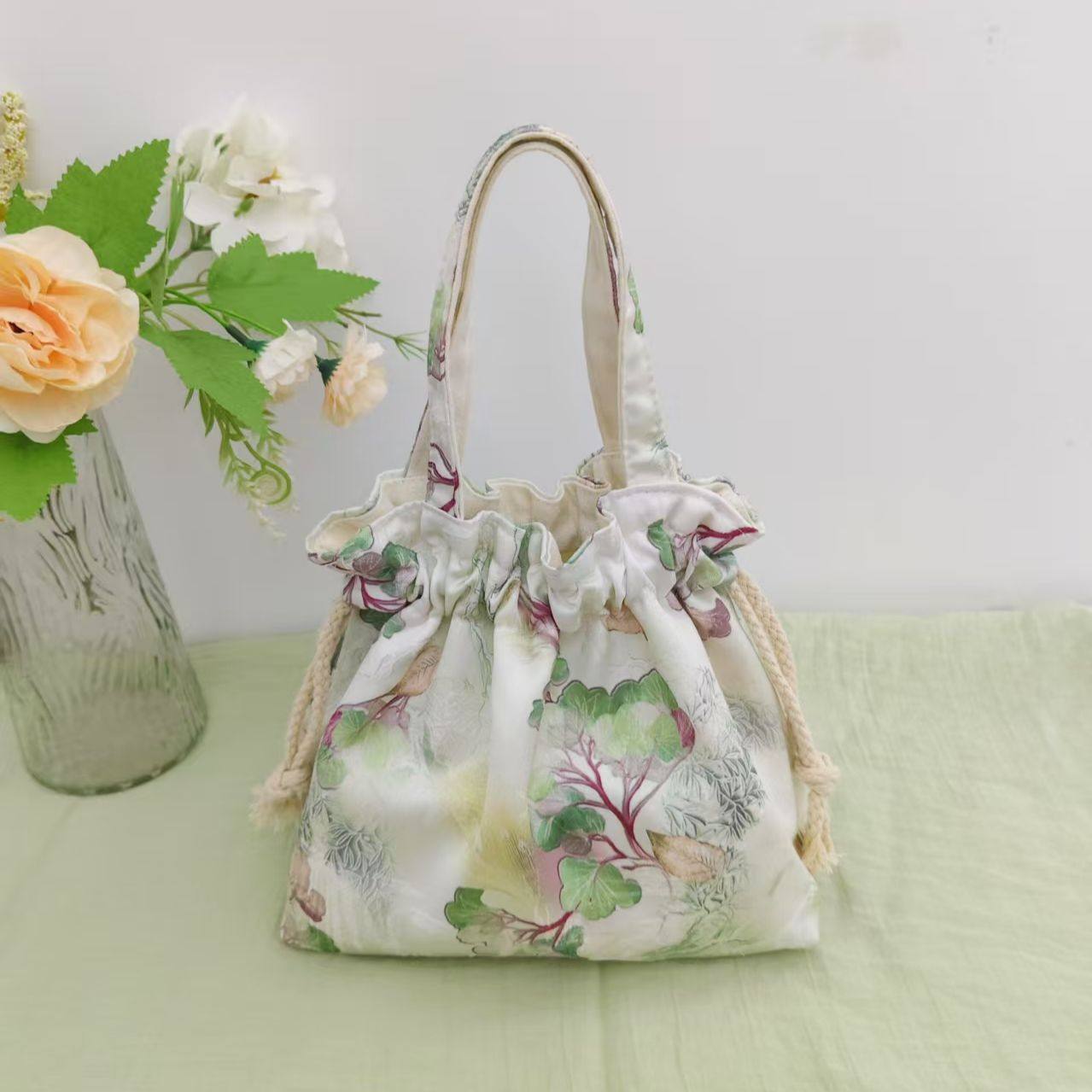 新中式妈咪包国风女士中式手提包抽绳布包拎包手机便当包买菜时尚,箱包皮具/热销女包/男包,手拿包,淘宝优惠券,粉丝福利购,淘宝优惠卷