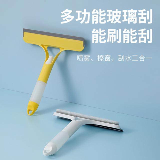 一体式喷水多功能家用硅胶刮玻璃器喷雾刷玻璃擦车窗刮水器