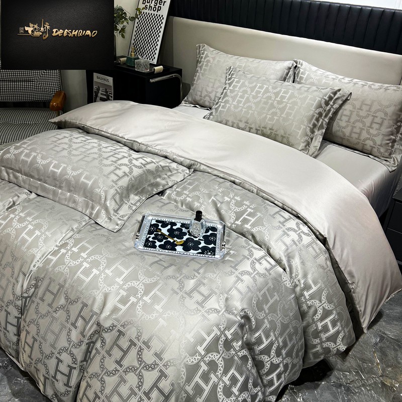 DEESHQIAO/德桥2025春夏款欧式哥伦比亚设计师贡缎提花高档四件套