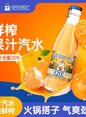 北冰洋鲜榨桔汁/苹果气泡果汁饮料 236ml*12 瓶 D