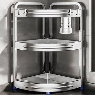 304不锈钢厨房调味品调料置物架台面三角转角多功能墙角落收纳架