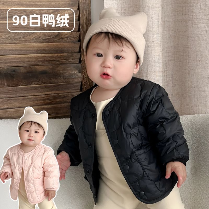 婴儿绒羽服宝宝轻薄羽绒服婴幼儿90白鸭绒婴儿秋冬季衣服内胆小童