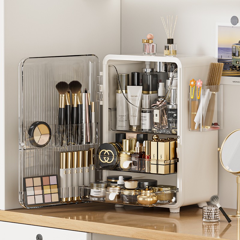 HAIXIN化妆品护肤品多功能分区收纳盒透明大容量桌面化妆品收纳盒