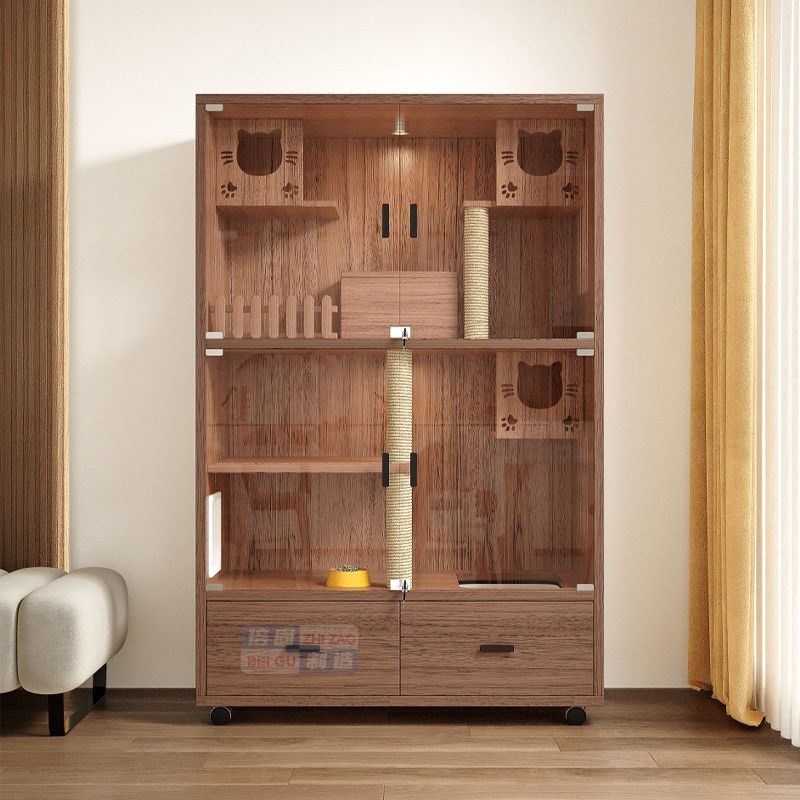 猫别墅猫笼子家用室内猫窝猫屋超大自由空间猫咪房子豪华猫舍猫柜