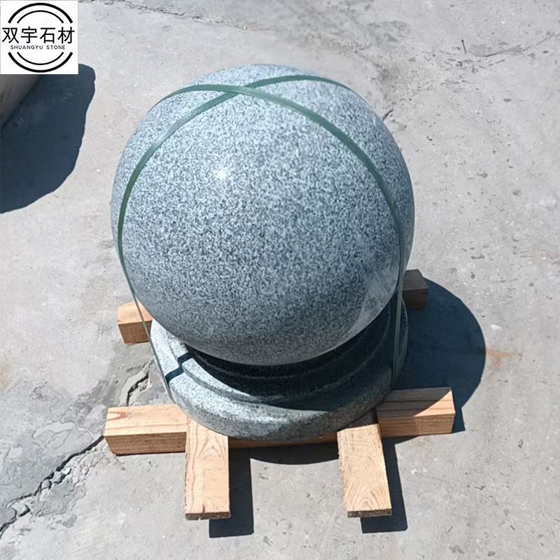 花岗岩路障石球芝麻灰挡车石球大理石阻车石圆球广场学校拦路石墩