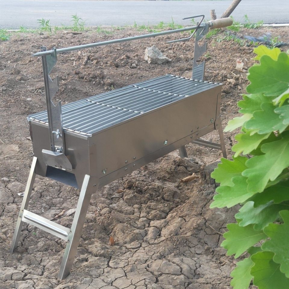 304不锈钢折叠烧烤炉不锈钢羊腿烧烤炉折叠羊腿炉不锈钢烧烤架