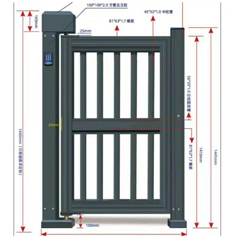 广告门人行通道电动小门刷卡密码栅栏门小区人脸识别速通门禁系统