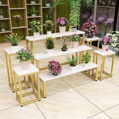 花店花架鲜花铁艺展示架手捧花多肉陈列架阶梯式中岛流水台置物架