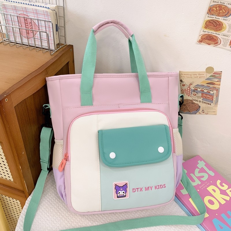 小学生补习袋儿童单肩补课包大容量可双肩美术包防水初中生学习袋