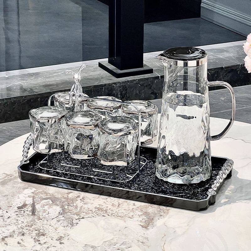 杯子高级感轻奢高颜值轻奢高级感玻璃水杯冷水壶家用套装喝水杯子