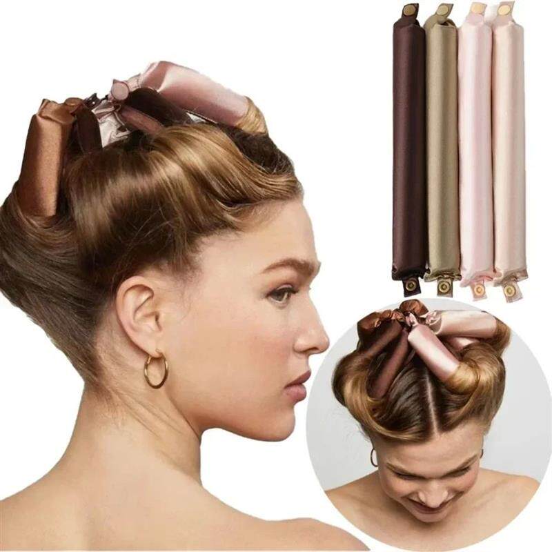 3Pcs Heatless Hair Curlers Satin Curling Rod Headband Heat S - 实物图