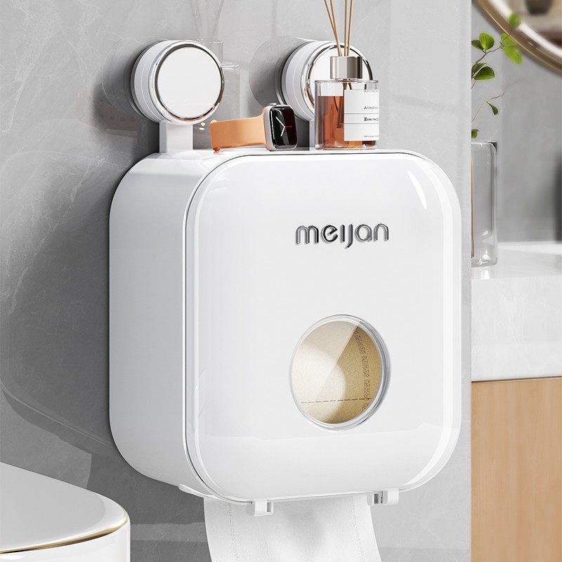 吸盘卫生间纸巾盒防水壁挂厕所卷纸架高级免打孔厕纸盒浴室置物架,家庭/个人清洁工具,卷纸器/纸巾架,淘宝优惠券,粉丝福利购,淘宝优惠卷