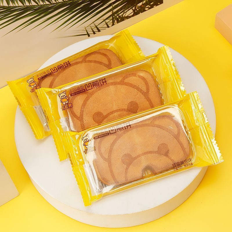 卡宾熊蜜松煎饼干小熊网红薄脆零食鸡蛋整箱儿童早餐休闲小吃5包