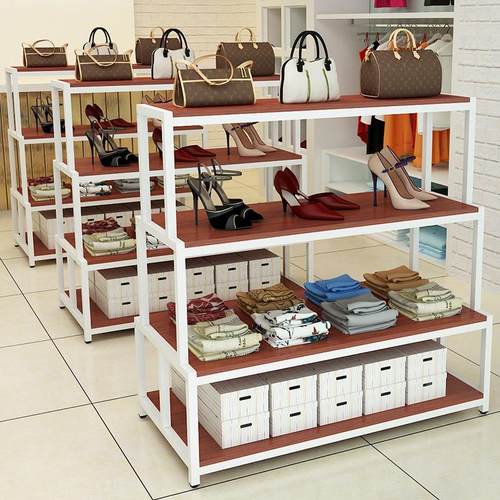 商场高低架货架展示架包包饰品高低层架鞋店鞋架商场货架中岛架