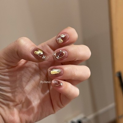 BYZHENZI STORE【茶千金】俏皮氛围可爱显白纯欲甜妹款美甲贴甲油