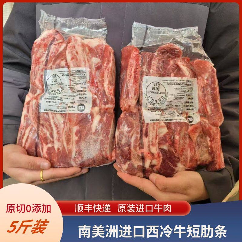 牛肋条 原装去骨牛肋条肉 雪花牛肉烧烤牛肋条新鲜冷冻西冷短肋条