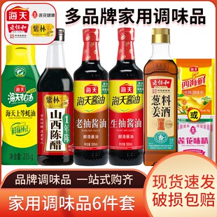 达人专属6件套海天调料组合套装生抽老抽酱油蚝油陈醋料酒
