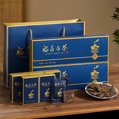 福鼎白茶6条装 2015年寿眉老白茶茶叶礼盒装 小方片茶饼干茶