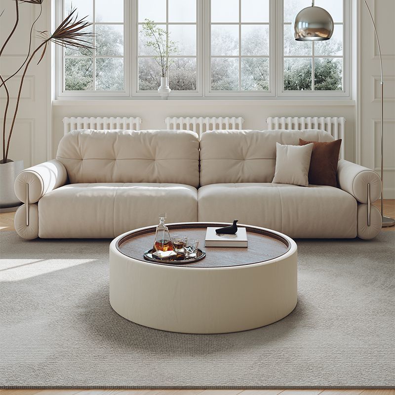 2025新款组合茶几小户型家用电视柜网红简约奶油风圆形轻奢客厅