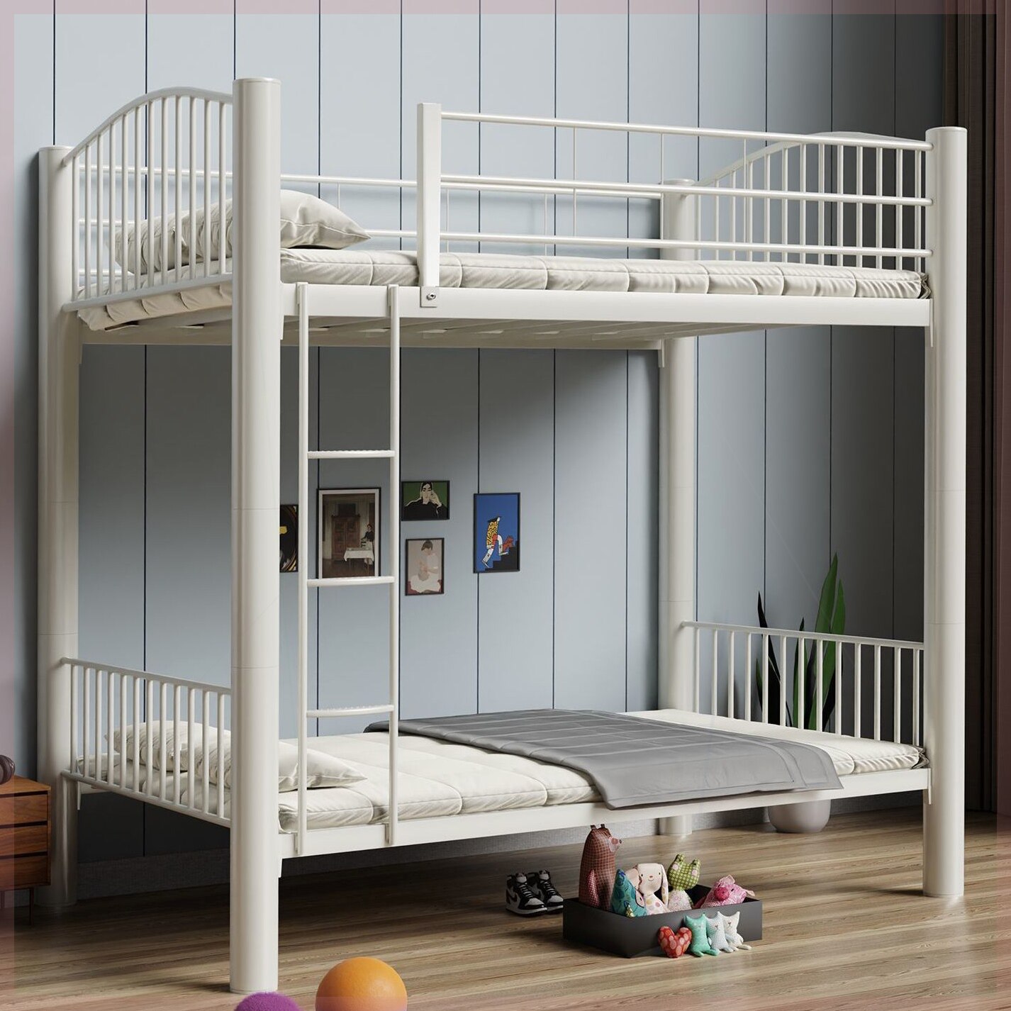 铁艺床上下铺1米5宽上下床双层床铁架床一米五宽的双人互不打扰床