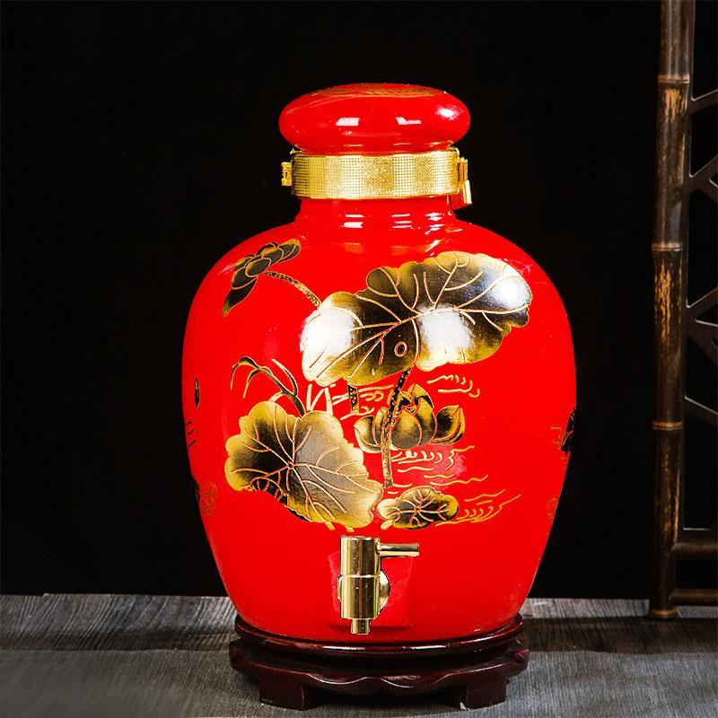陶瓷酒缸泡酒瓶泡酒壶密封坛老式家用酒坛存酒专用红色酒坛子包邮