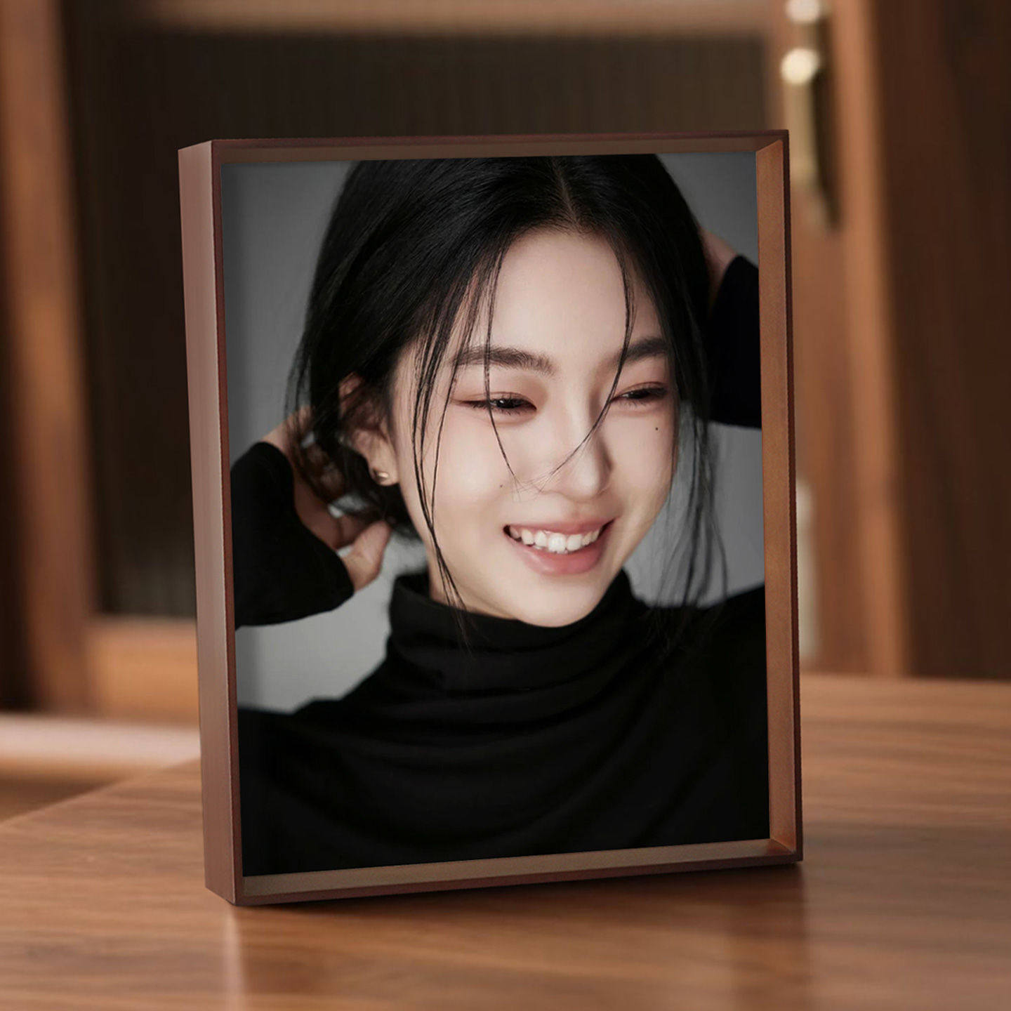 相框空框带玻璃高级感照片摆台洗卡纸6寸a4情侣肖像写真实木展示