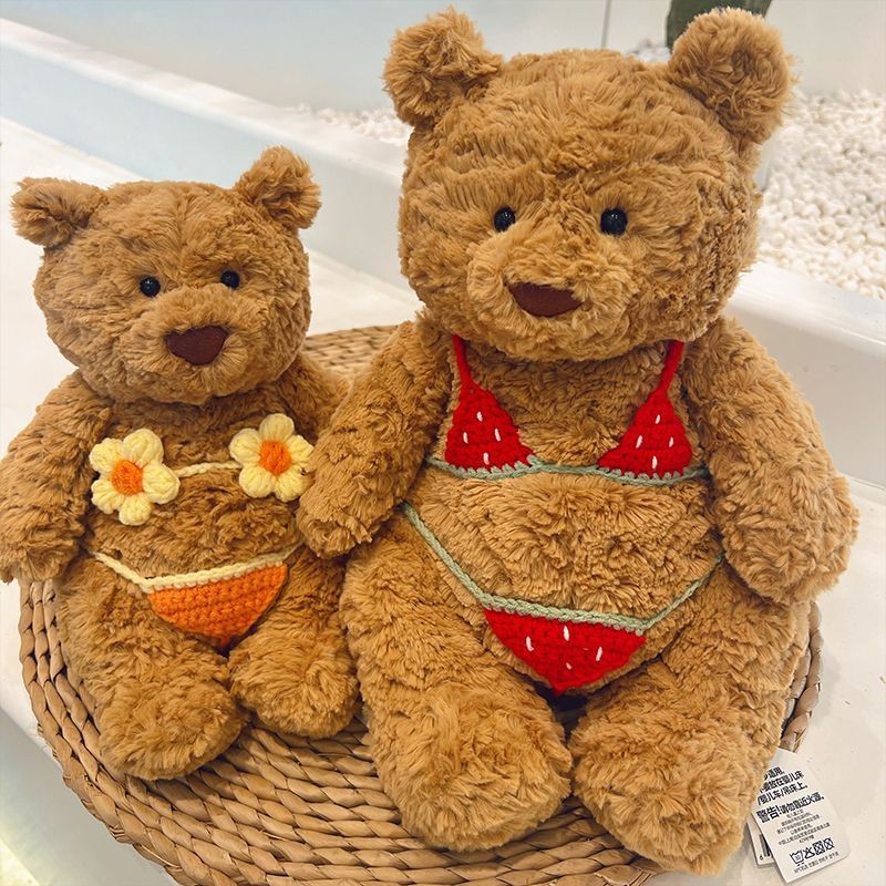 巴塞罗熊比基尼衣服玩偶娃衣装饰搞怪娃娃钩织泳衣装扮拍娃娃装饰