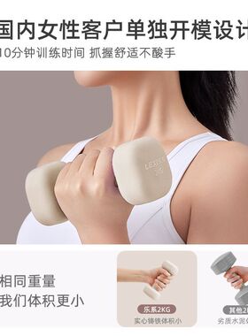 乐系小哑铃女士健身家用一对男士力量训练浸塑防滑哑铃实心铸铁磨